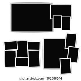 Photographic frames composition set on white