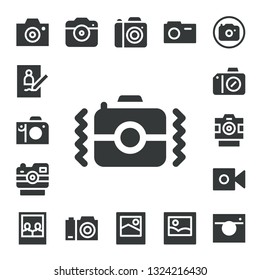 photographic icon set. 17 filled photographic icons.  Simple modern icons about  - Camera, Picture, Photo camera, Image
