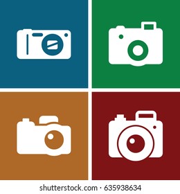 Photographic icons set. set of 4 photographic filled icons such as