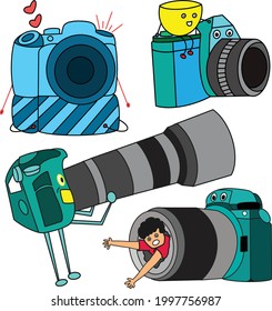photographic illustration collection of 4 camera art 