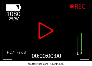 Photographic image of the camera on the screen. Realistic angle falls off.