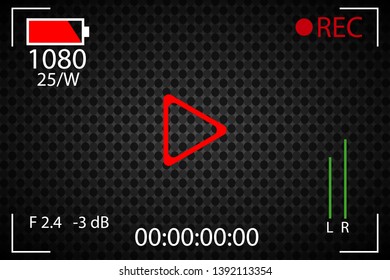 Photographic image of the camera on the screen. Realistic angle falls off.