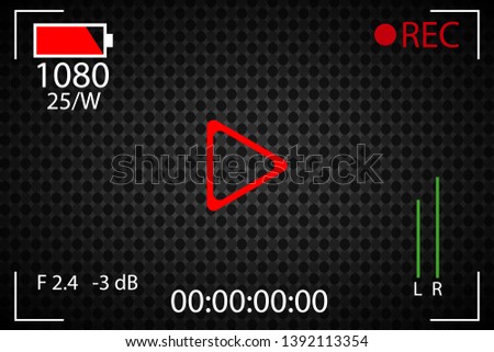 Photographic image of the camera on the screen. Realistic angle falls off.