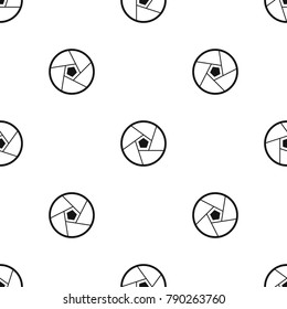 Photographic lens pattern repeat seamless in black color for any design. Vector geometric illustration