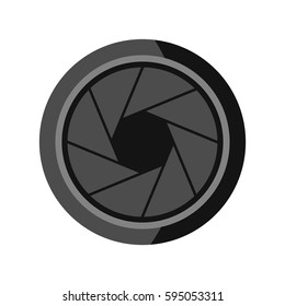 Photographic objective icon isolated on white background vector illustration