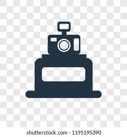 Photographic vector icon isolated on transparent background, Photographic transparency logo concept