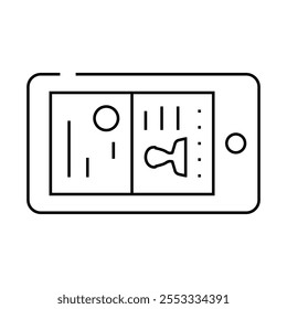 Dokumente fotografieren Sucher Linie Symbol Vektor. Fotografieren Dokumente Sucher Zeichen. isoliertes Kontursymbol, schwarze Illustration