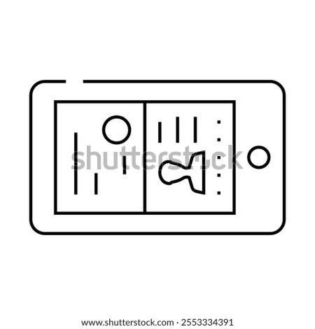 photographing documents viewfinder line icon vector. photographing documents viewfinder sign. isolated contour symbol black illustration