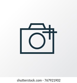 Photographing icon line symbol. Premium quality isolated add a photo element in trendy style.