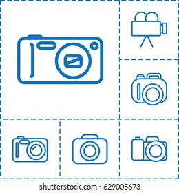 Photographing icon. set of 6 photographing outline icons such as 