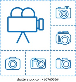 Photographing icon. set of 6 photographing outline icons such as