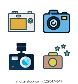 photographing icon set. vector set about photograph and photo camera icons set.