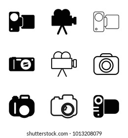 Photographing icons. set of 9 editable filled and outline photographing icons such as