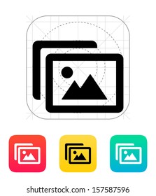 Photographs pictures icon. Vector illustration.