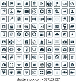 photography 100 icons universal set for web and mobile
