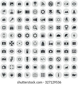 photography 100 icons universal set for web and mobile
