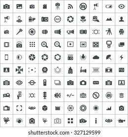 photography 100 icons universal set for web and mobile
