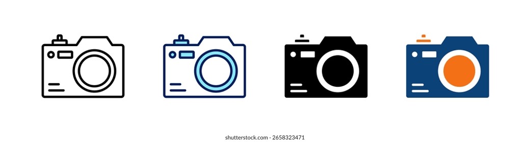 Fotografia Tudo Em Um Ícone Multi Estilos Vetor Conjunto
