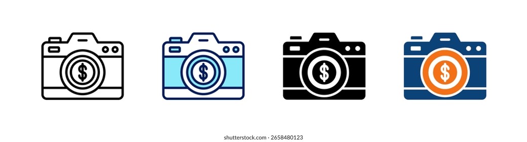Fotografía Todo en uno Icon Multi Styles Vector Set