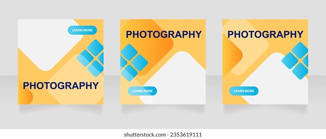 Photography art exhibition web banner design template. Vector flyer with text space. Advertising placard with customized copyspace. Printable poster for advertising. Arial font used