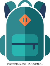 Photography backpack camera gear equipment carrying bag flat color icon isolated on white background photographer luggage case