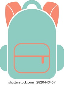 Photography backpack camera gear professional equipment bag flat pastel icon isolated on white background luggage case for photographer
