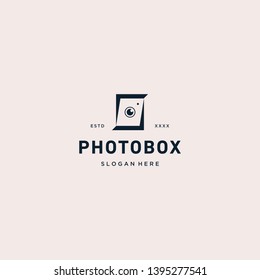 Photography box logo vector illustration