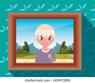 photography with boy on the wall