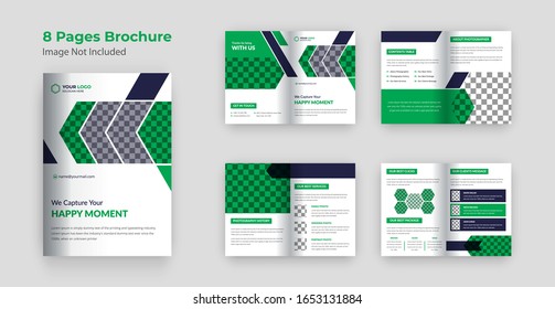 Folleto de fotografía plantilla de diseño vectorial, plantilla de diseño de folletos multipliegos de fotografía