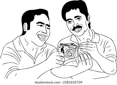 "Photography Buddies: Two Old Friends Capturing Memories Together"
"Through the Lens: An Illustration of Two Friends Sharing Their Passion for Photography"
