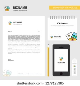 Photography  Business Letterhead, Calendar 2019 and Mobile app design vector template