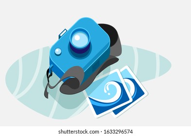 Photography camera colorful vector abstract banner