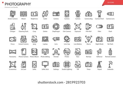 Photography Camera Composition Light Subject Technique Icon Set