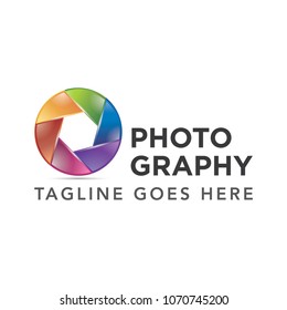 photography camera concept logo icon vector template