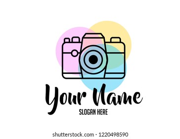 photography camera concept logo icon vector template