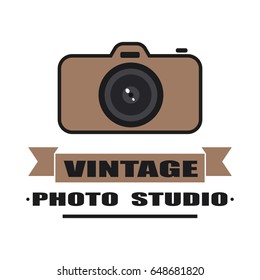 Photography camera concept logo icon photographer concept technology element camera design digital studio symbol vector template. photo logo.