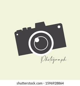 Photography camera digital with black and white silhouette