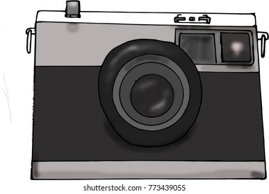 Photography camera or digital camera flat icon for apps and websites