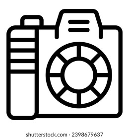 Photography camera equipment icon outline vector. Snapshot paparazzi apparatus. Optical instrument for capture and store images