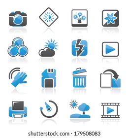 Photography and Camera Function Icons  - vector icon set