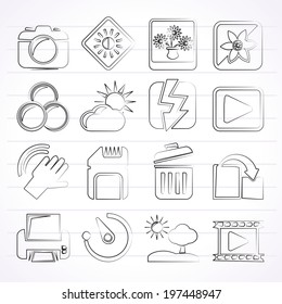 Photography and Camera Function Icons  - vector icon set