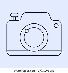 Ícone de câmera de fotografia no estilo de linha moderno de traçado editável. Ilustração vetorial
