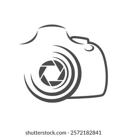 Photography camera icon logo design illustration