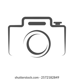 Photography camera icon logo design illustration