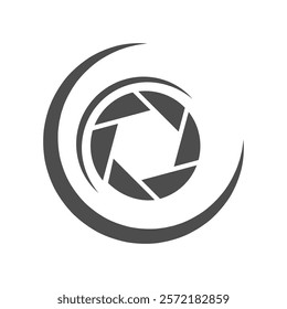 Photography camera icon logo design illustration