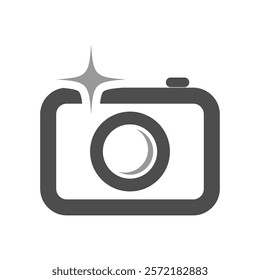 Photography camera icon logo design illustration