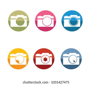 photography camera icon logo vector design template