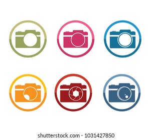 photography camera icon logo vector design template