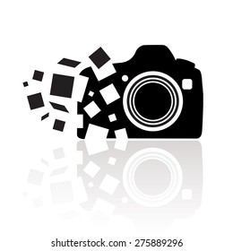 Photography camera icon vector