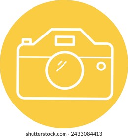 Photography camera icon, white version stock illustration